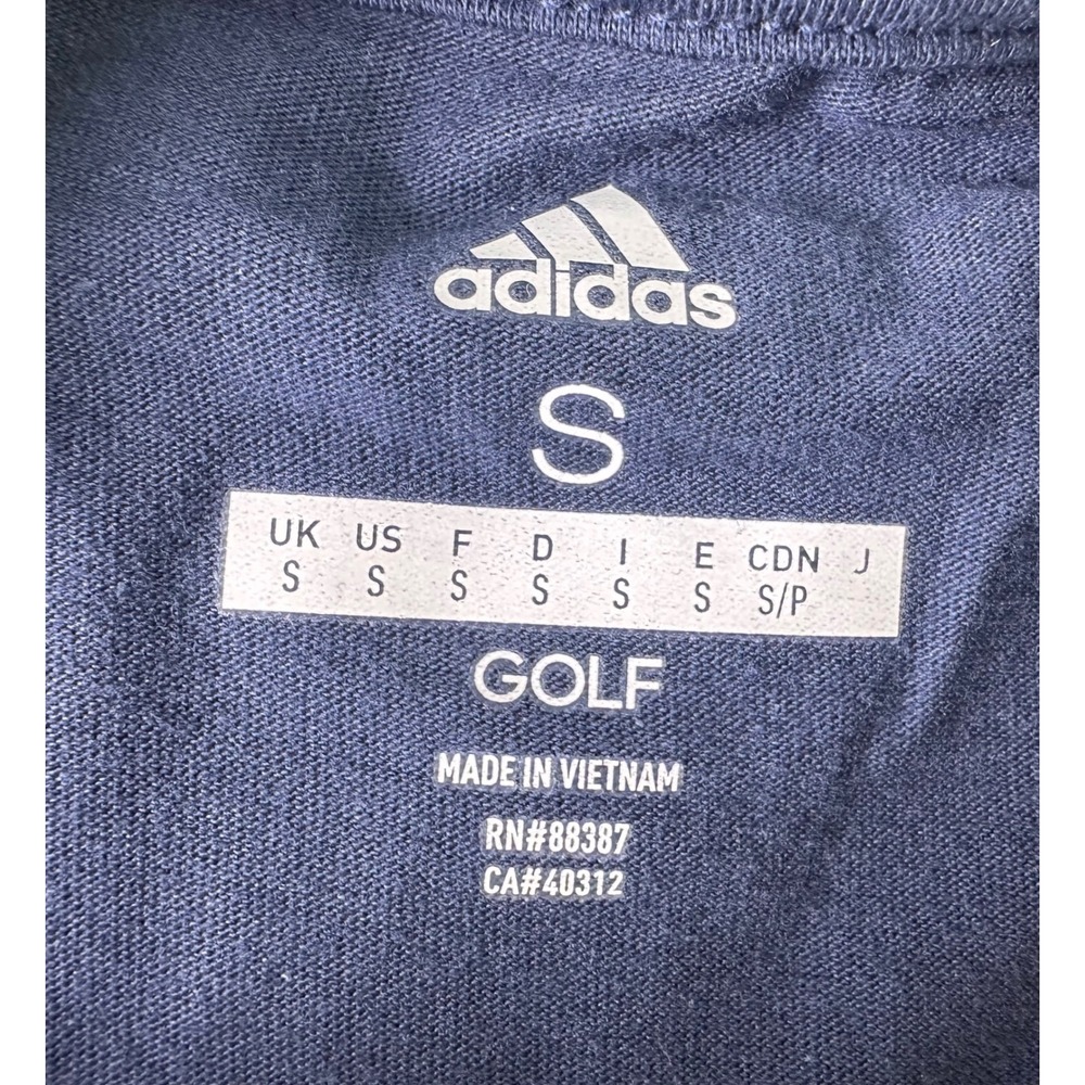 NWT Adidas Golf Logo Mens Small T-Shirt Crew Neck Navy Blue Short Sleeve Shirt‎ - Picture 4 of 9